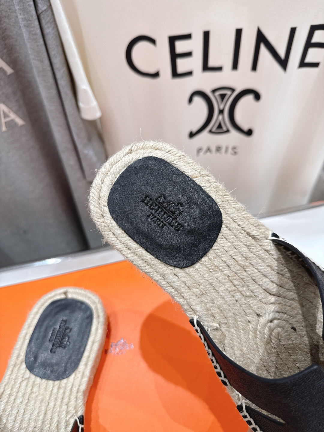 BLACK ESPADRILLE H-STYLE SANDALS