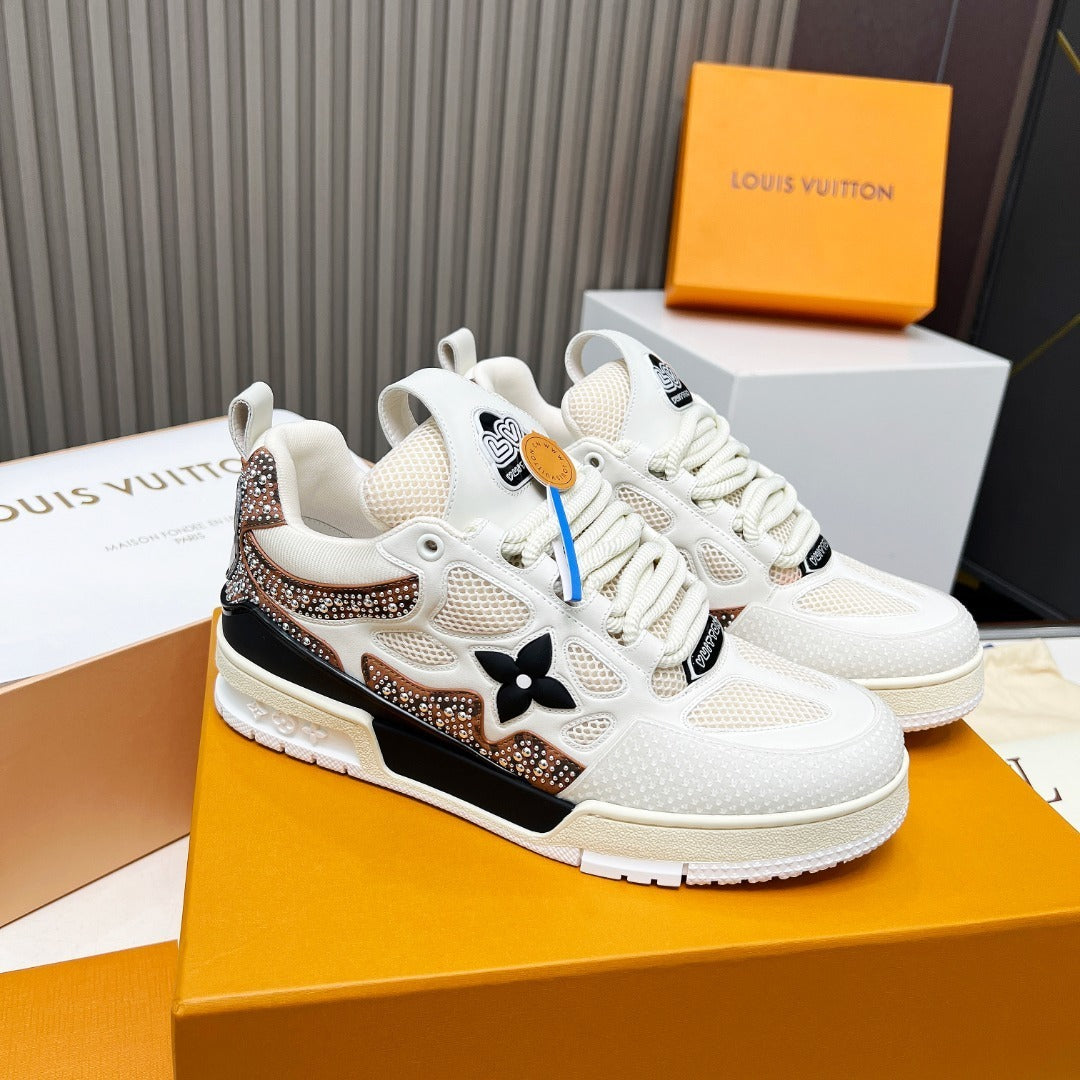 WHITE MESH PLATFORM SNEAKERS WITH LOGO DETAILS