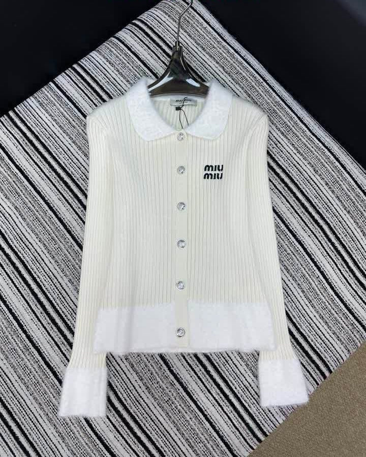 RIBBED KNIT CONTRAST CARDIGAN