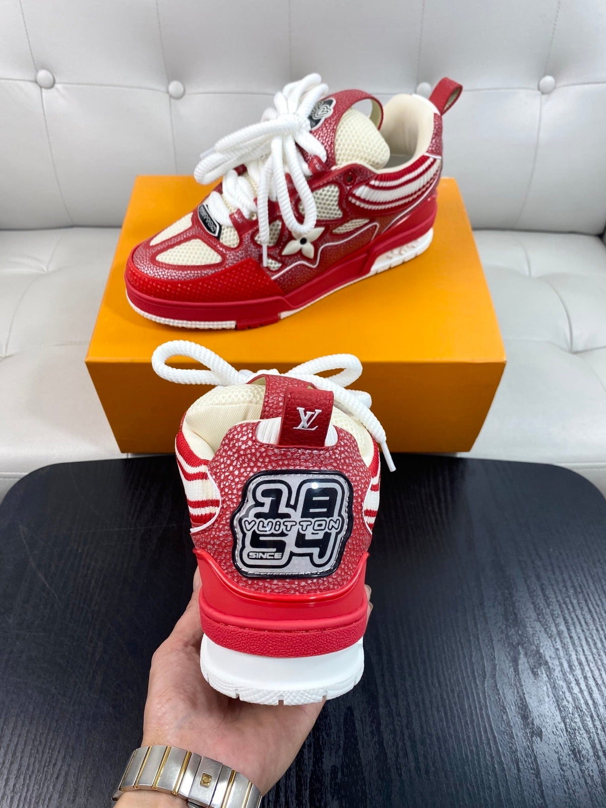 RED & WHITE CHUNKY SNEAKERS
