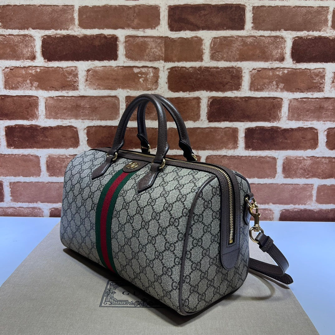 VINTAGE STRIPE CANVAS DUFFLE BAG
