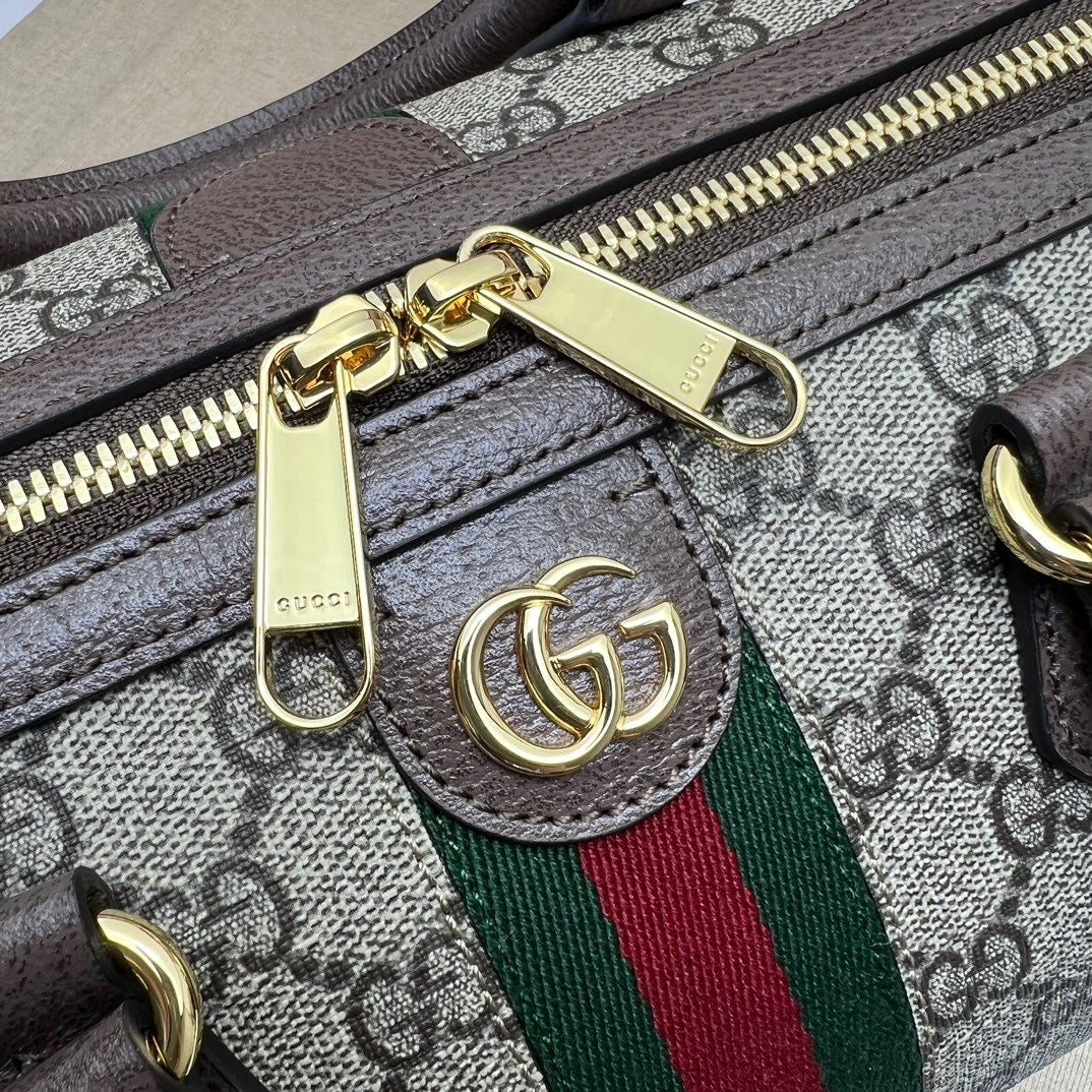 VINTAGE STRIPE CANVAS DUFFLE BAG
