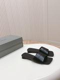 BLACK MINIMAL FLAT MULES