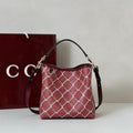 DIAMOND PRINT BUCKET SHOULDER BAG