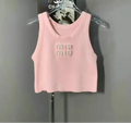 EMBELLISHED LOGO RIBBED CROP TANK