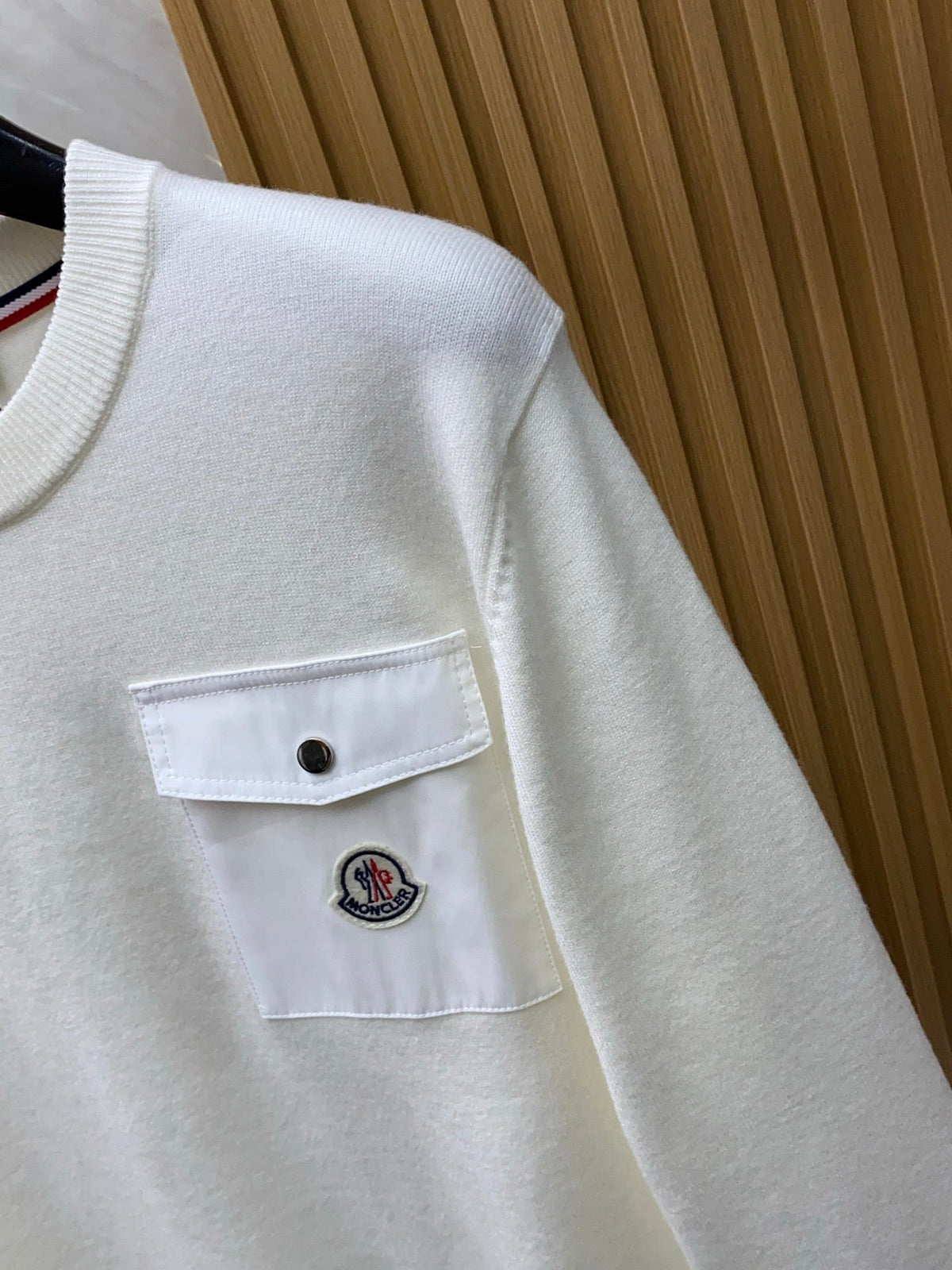 CREW NECK SWEATSHIRT WITH BUTTONED CHEST POCKET