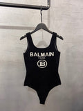 BLACK LOGO KNIT BODYSUIT