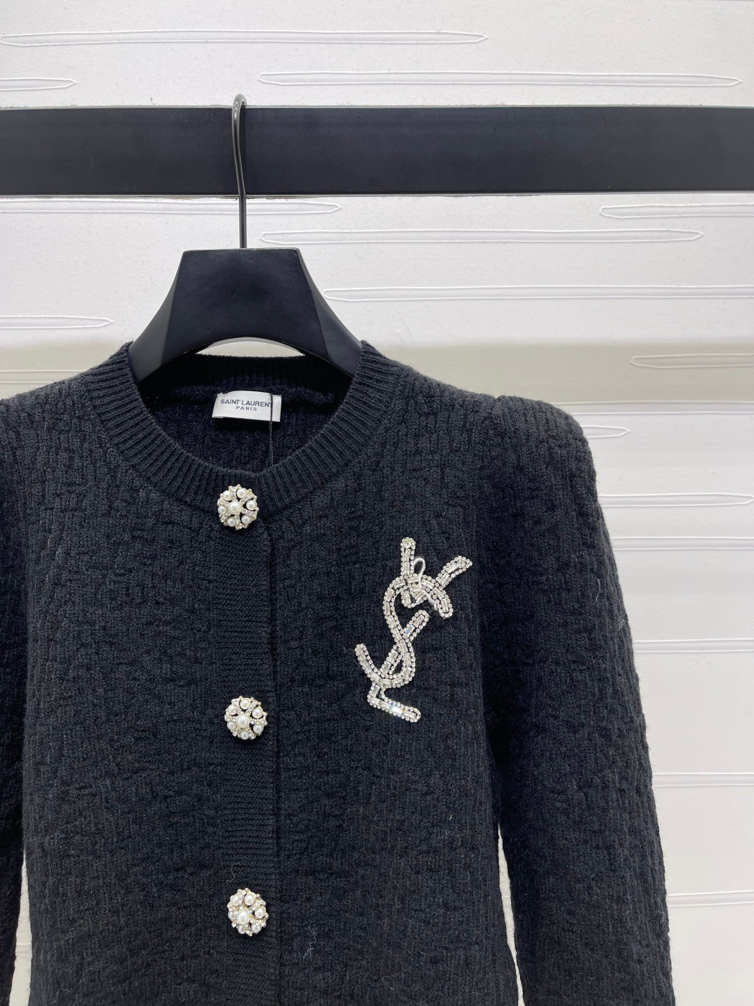 EMBELLISHED BUTTON KNIT CARDIGAN