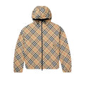 PLAID HOODED WINDBREAKER