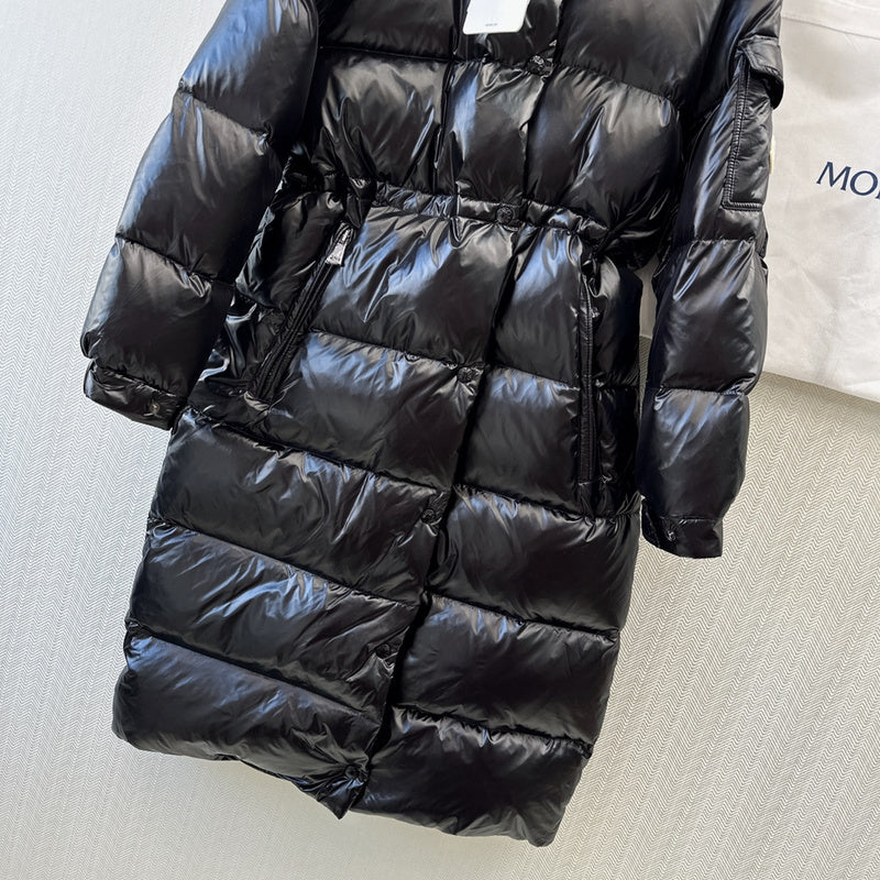 LONG HOODED QUILTED PUFFER COAT