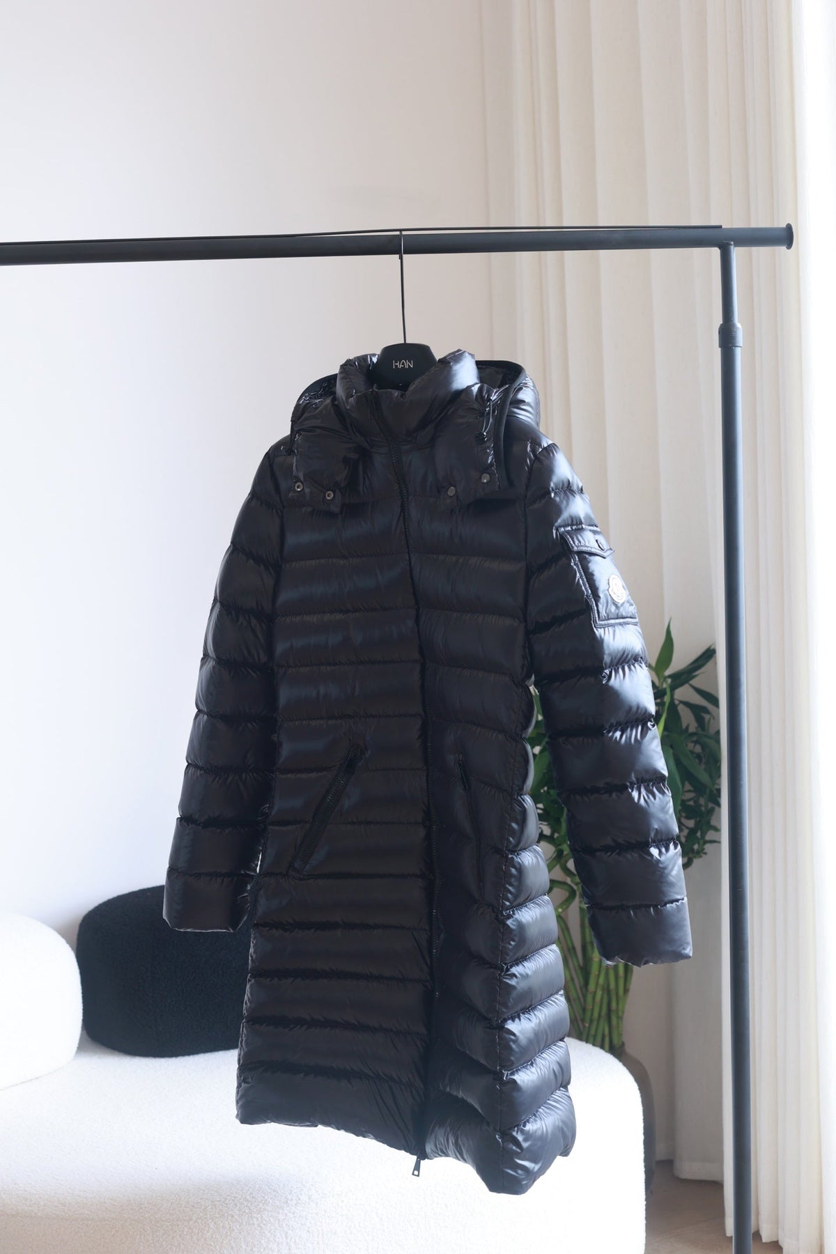 LONG HOODED QUILTED PUFFER COAT