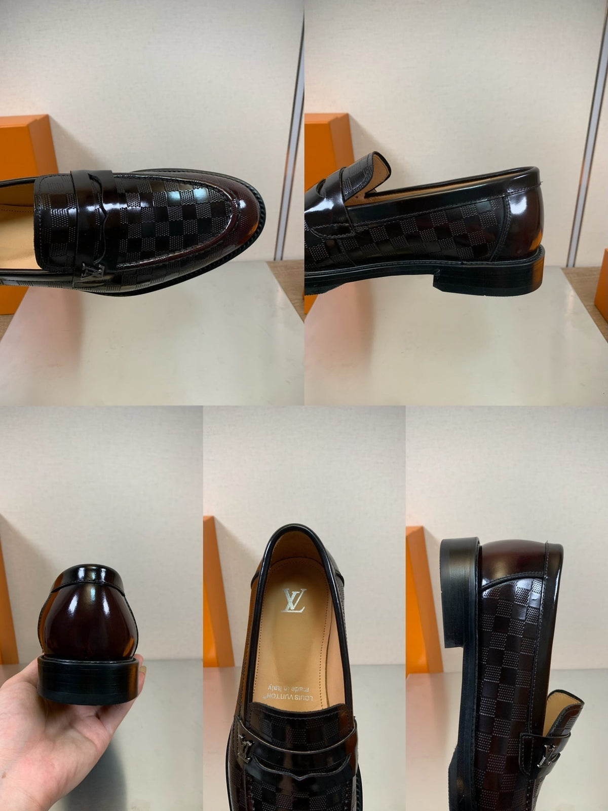 DARK BROWN PATENT LEATHER LOAFERS