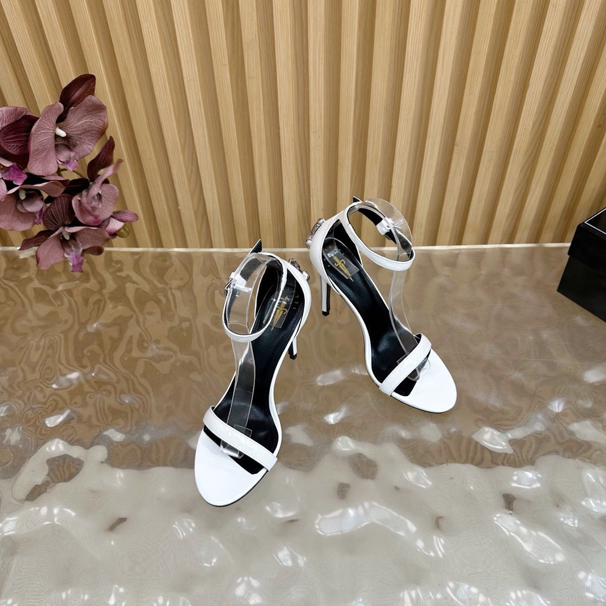PATENT WHITE STILETTO SANDALS – ELEGANT MINIMALIST EDITION
