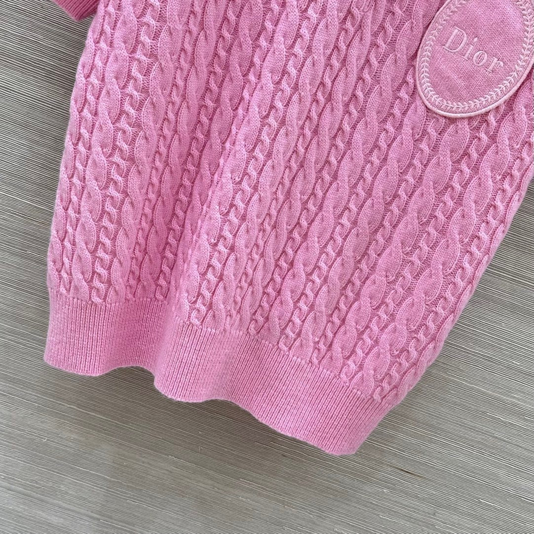 CABLE KNIT SHORT SLEEVE POLO