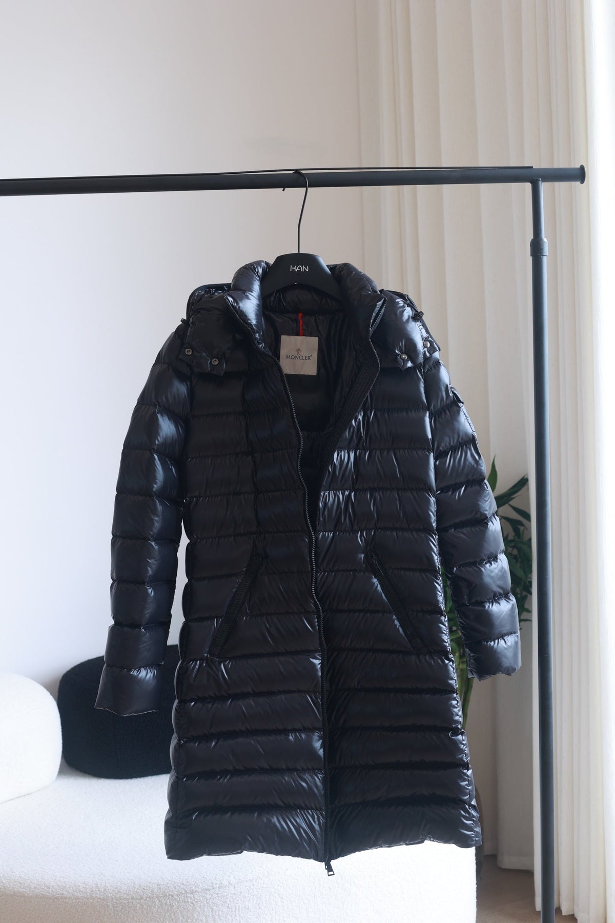 LONG HOODED QUILTED PUFFER COAT