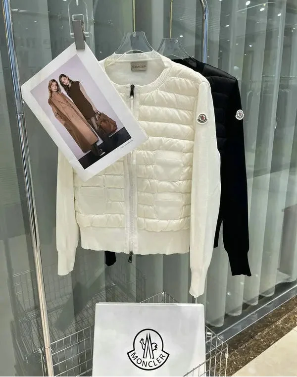 QUILTED PANEL KNIT ZIP JACKET