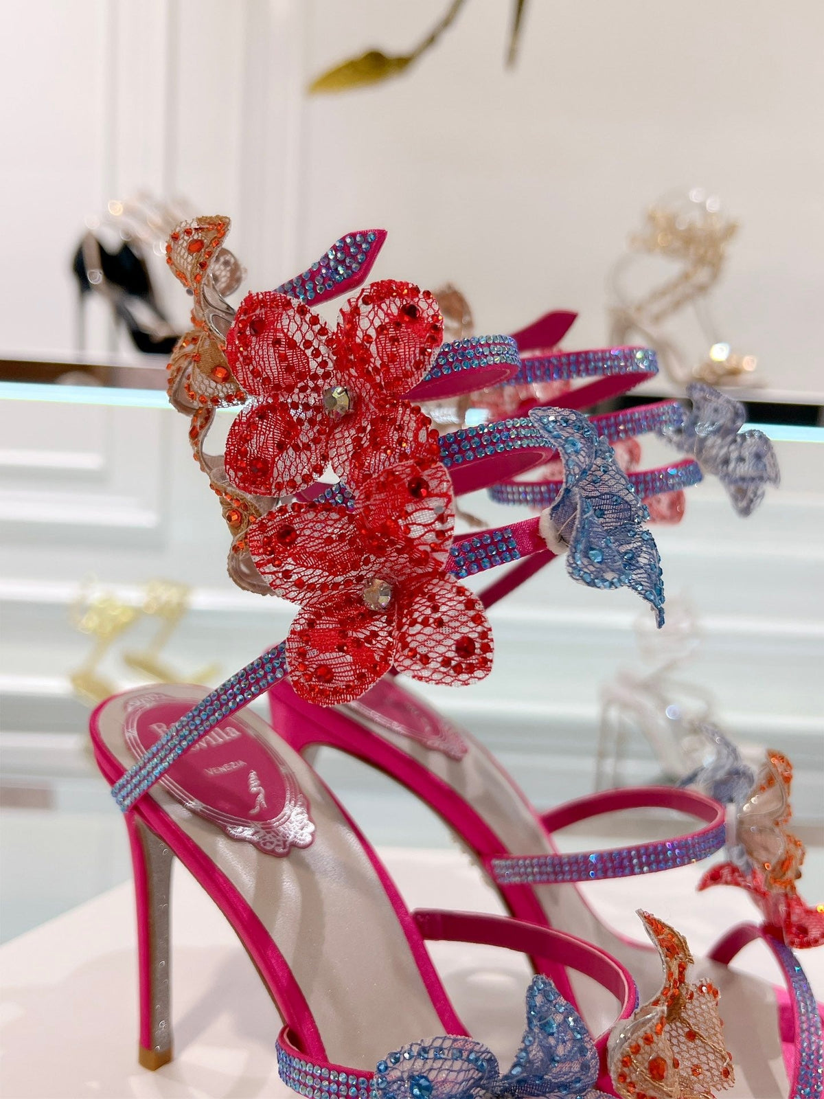 FLORAL BUTTERFLY HEELS