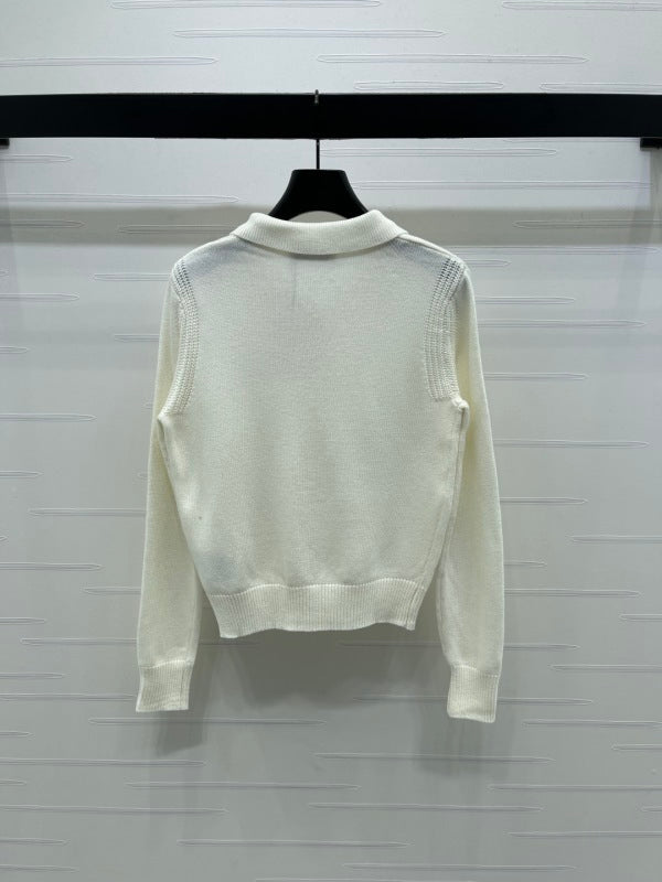 LOGO COLLARED KNIT SWEATER