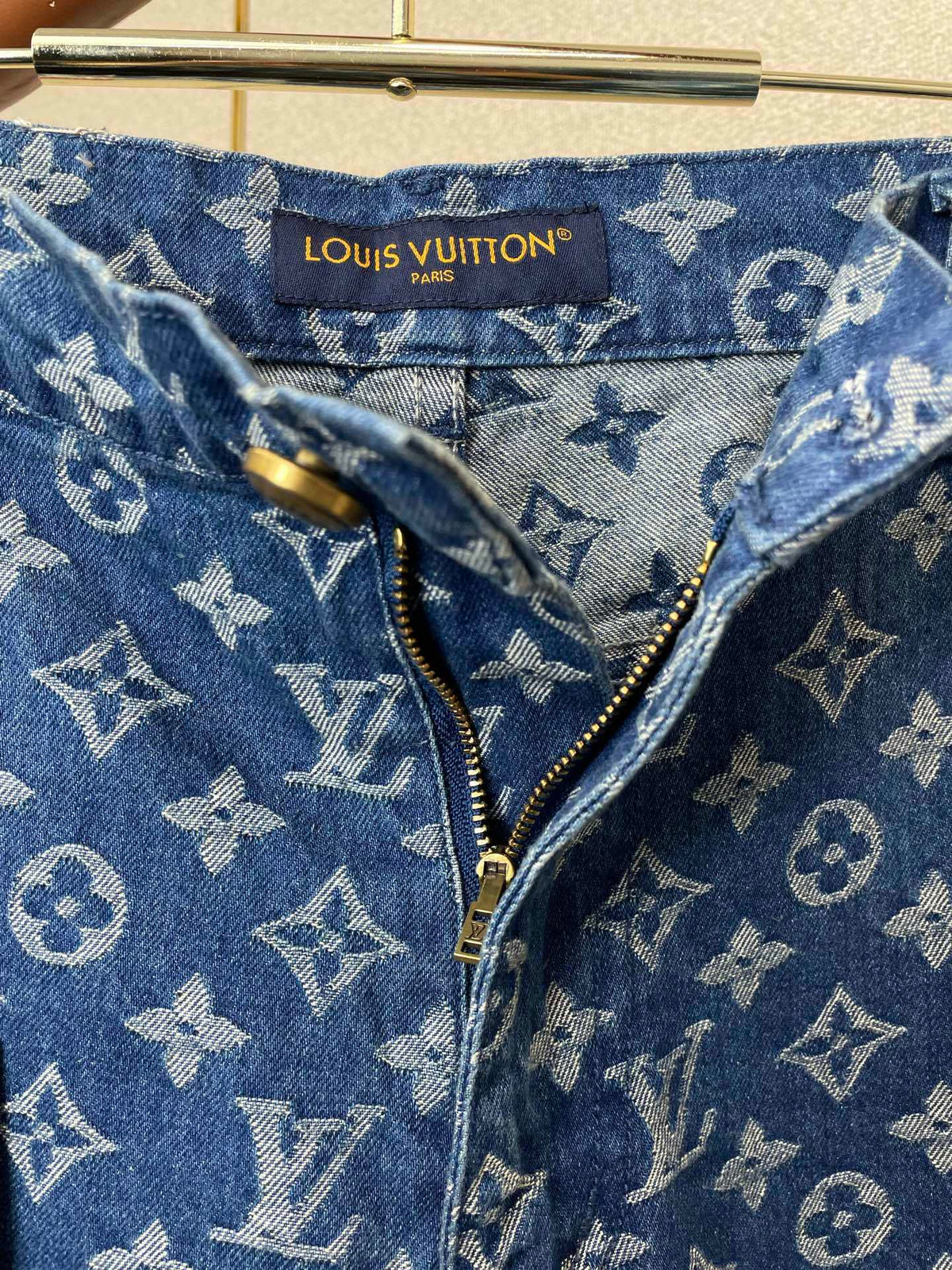 DENIM PRINT SHORT-SLEEVE SHIRT & MATCHING SHORTS SET