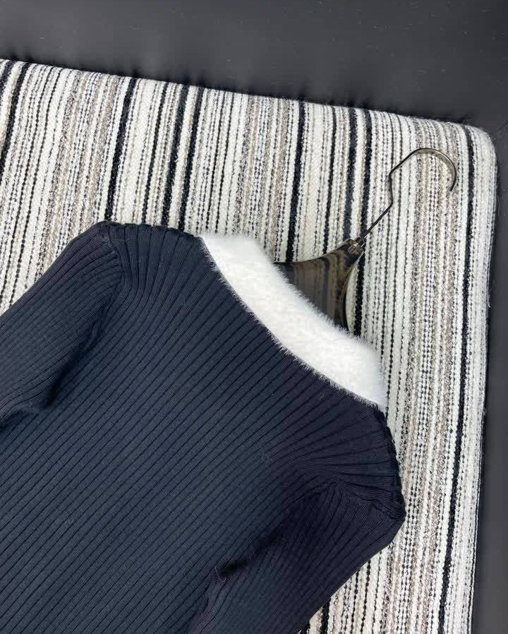 RIBBED KNIT CONTRAST CARDIGAN