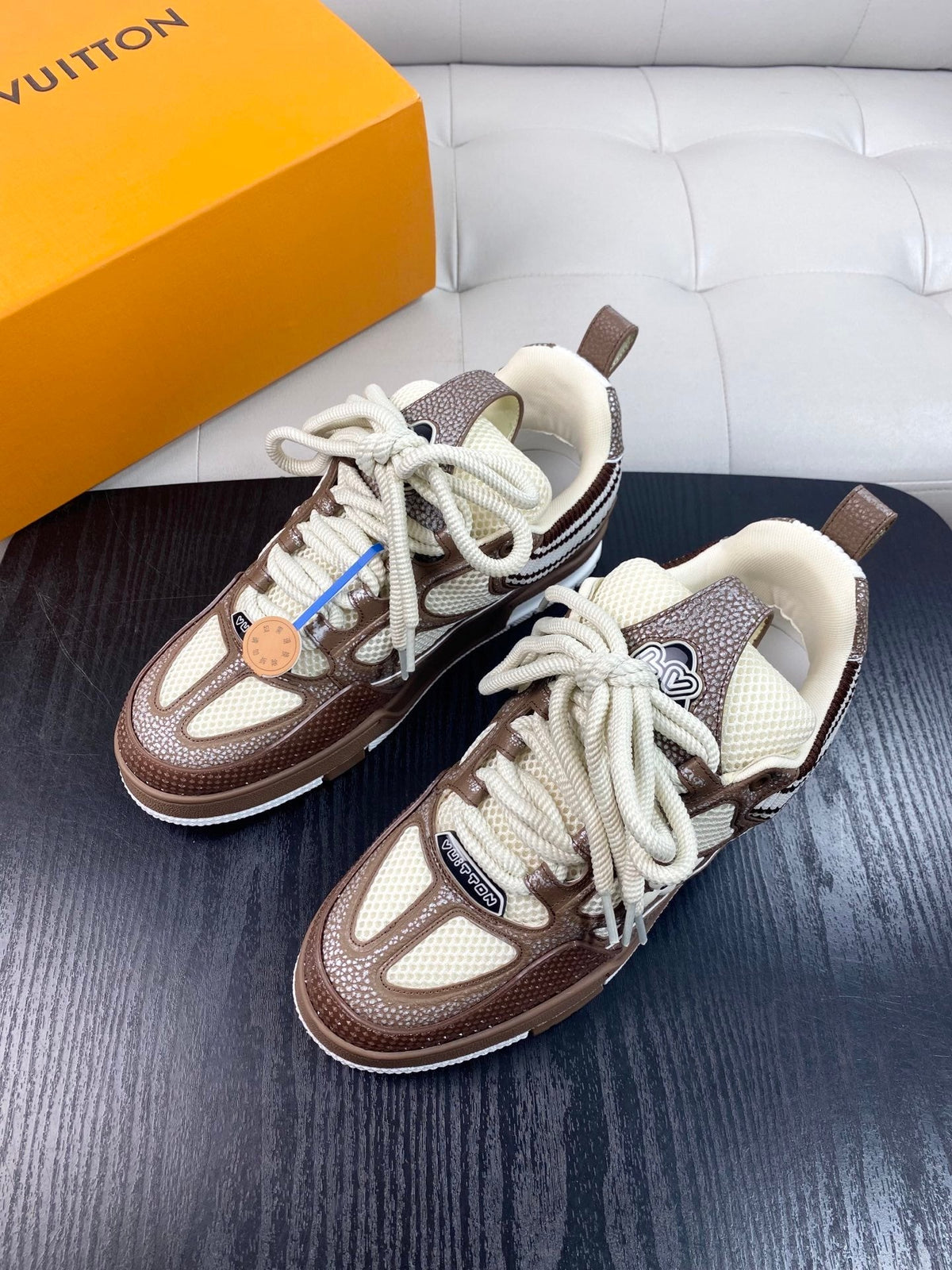 BROWN & CREAM CHUNKY SNEAKERS
