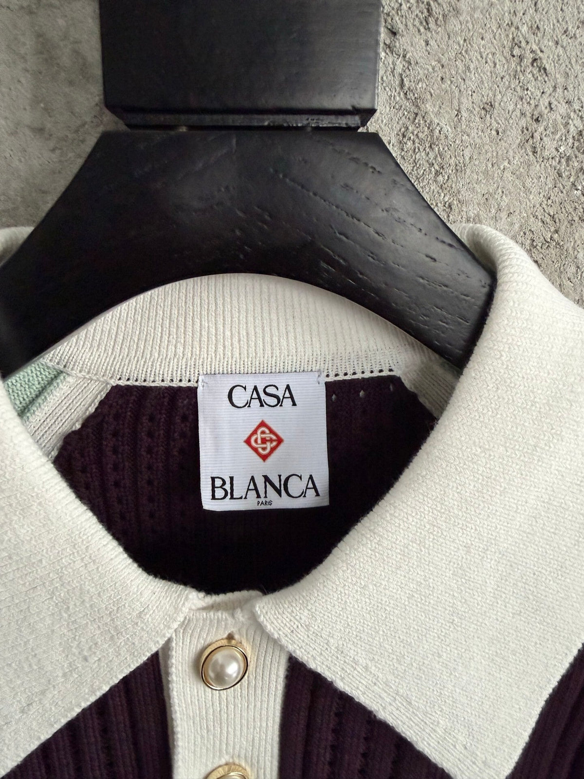 COLORBLOCK RIBBED KNIT LONG-SLEEVE POLO