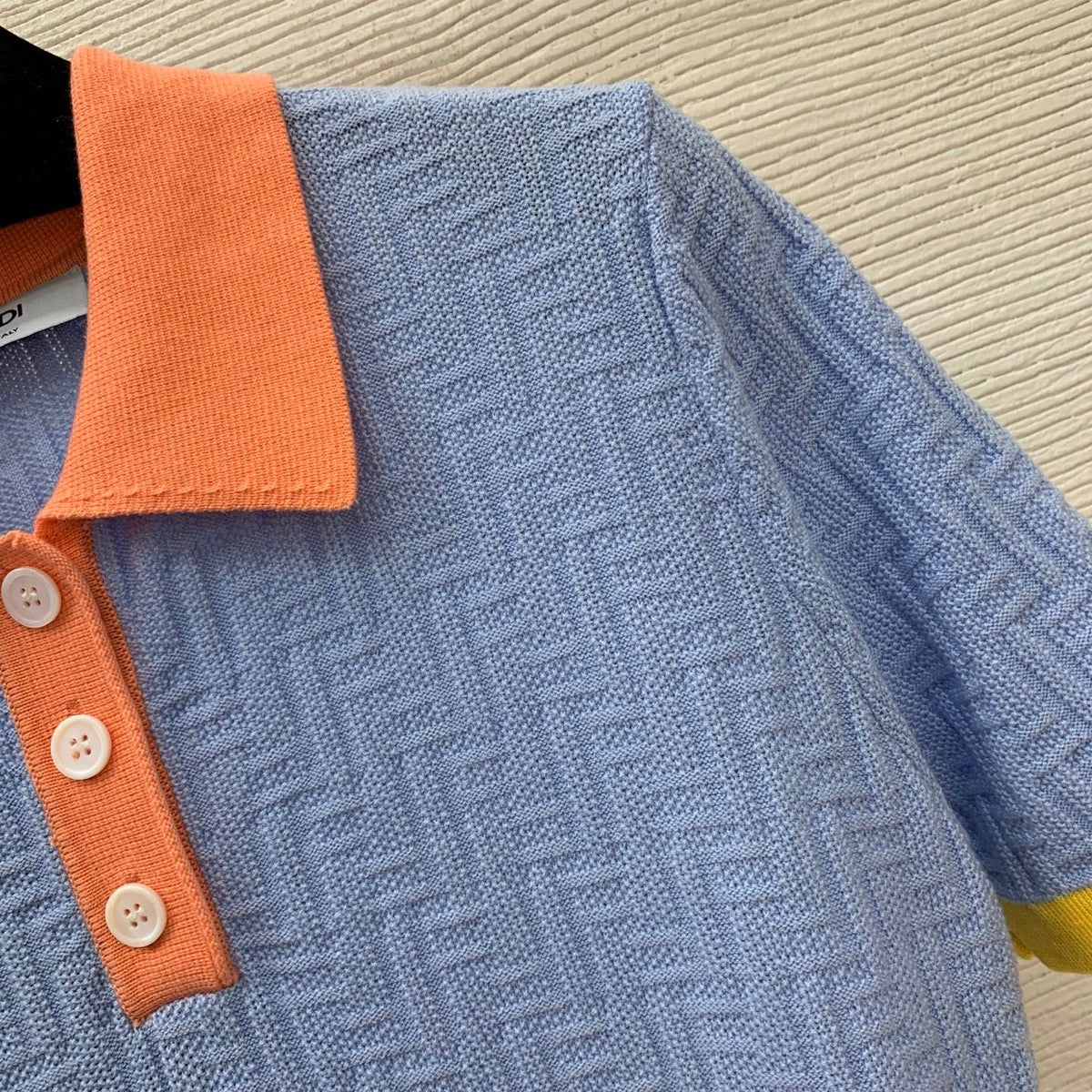 COLOR-BLOCK KNIT POLO DRESS