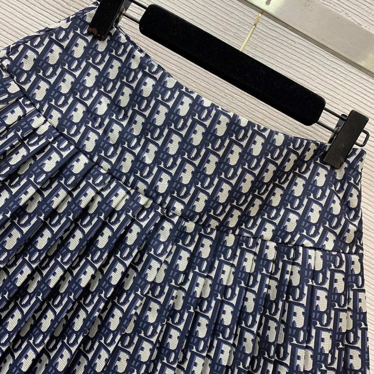 BLUE MONOGRAM PLEATED MINI SKIRT