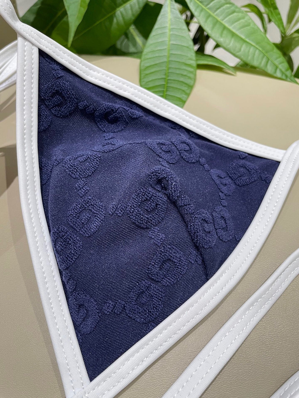 CONTRAST MONOGRAM TRIANGLE BIKINI SET