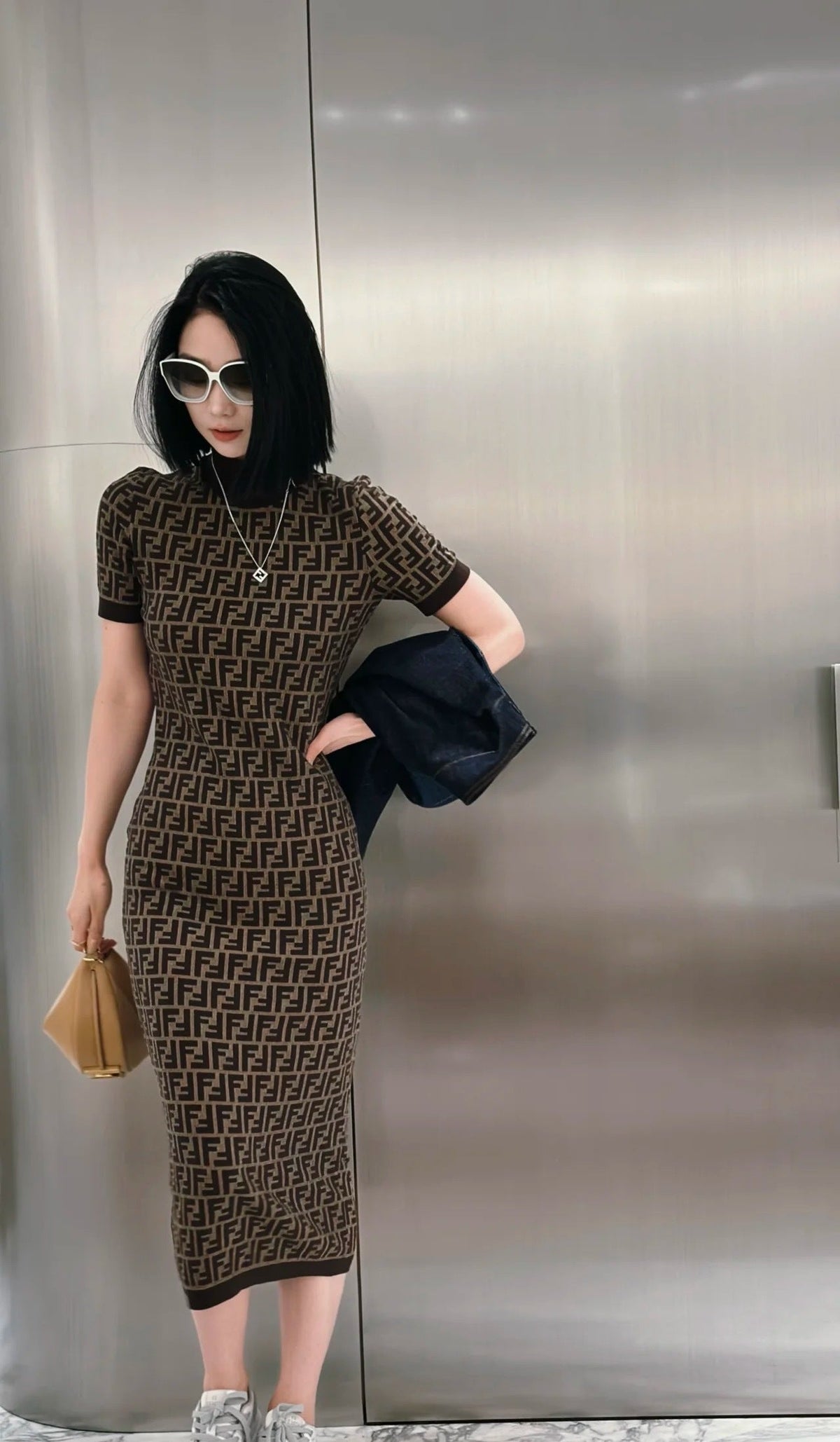 MONOGRAM KNIT MIDI DRESS