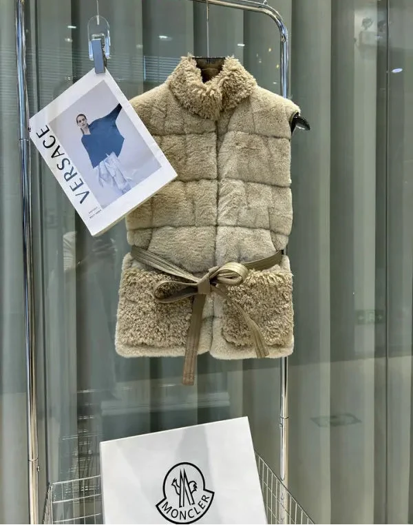 SHERPA BELTED QUILTED VEST