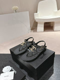 BLACK STRAP SANDALS