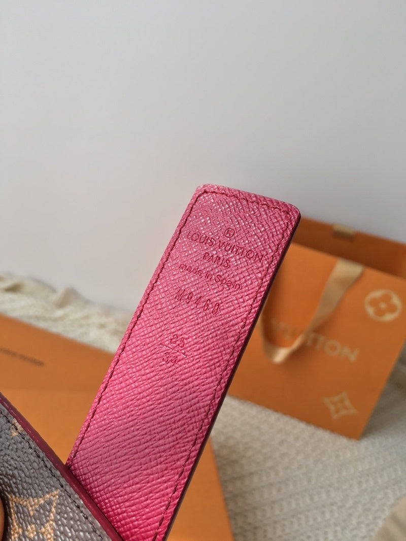 MONOGRAM CANVAS REVERSIBLE BELT WITH GOLD-TONE BUCKLE