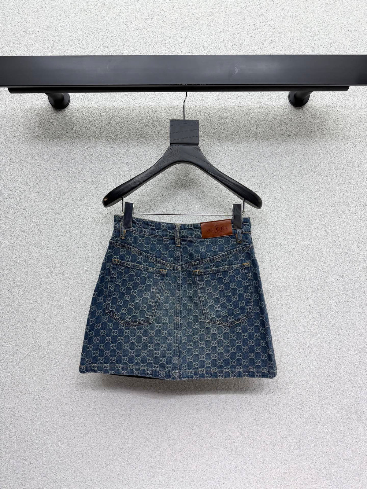 BLUE MONOGRAM DENIM MINI SKIRT