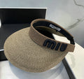 RAFFIA STYLE SUN VISOR WITH FRONT DETAIL