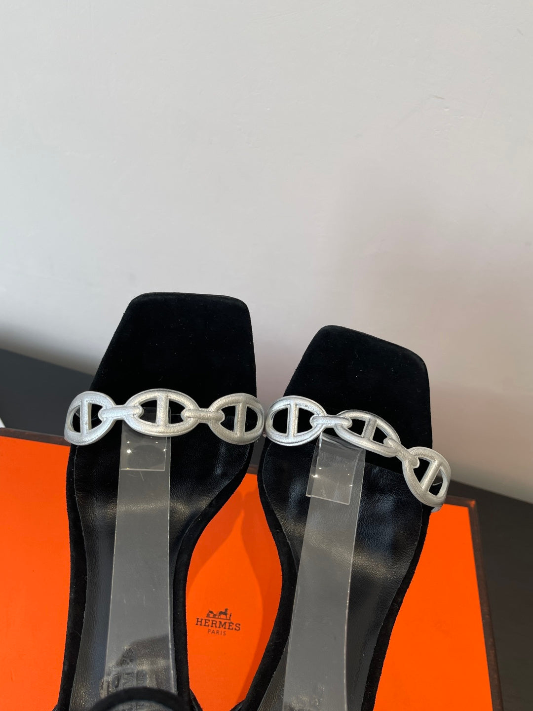 BLACK SUEDE ANKLE STRAP HIGH HEEL SANDALS