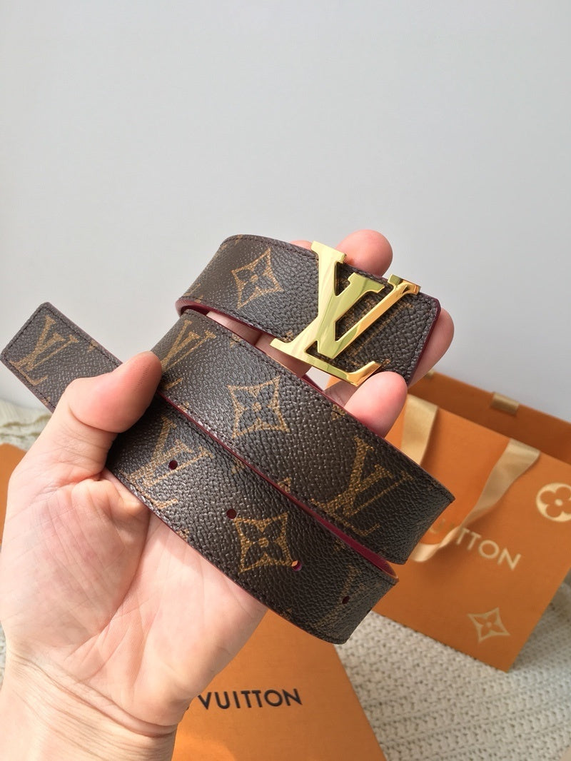 MONOGRAM CANVAS REVERSIBLE BELT WITH GOLD-TONE BUCKLE