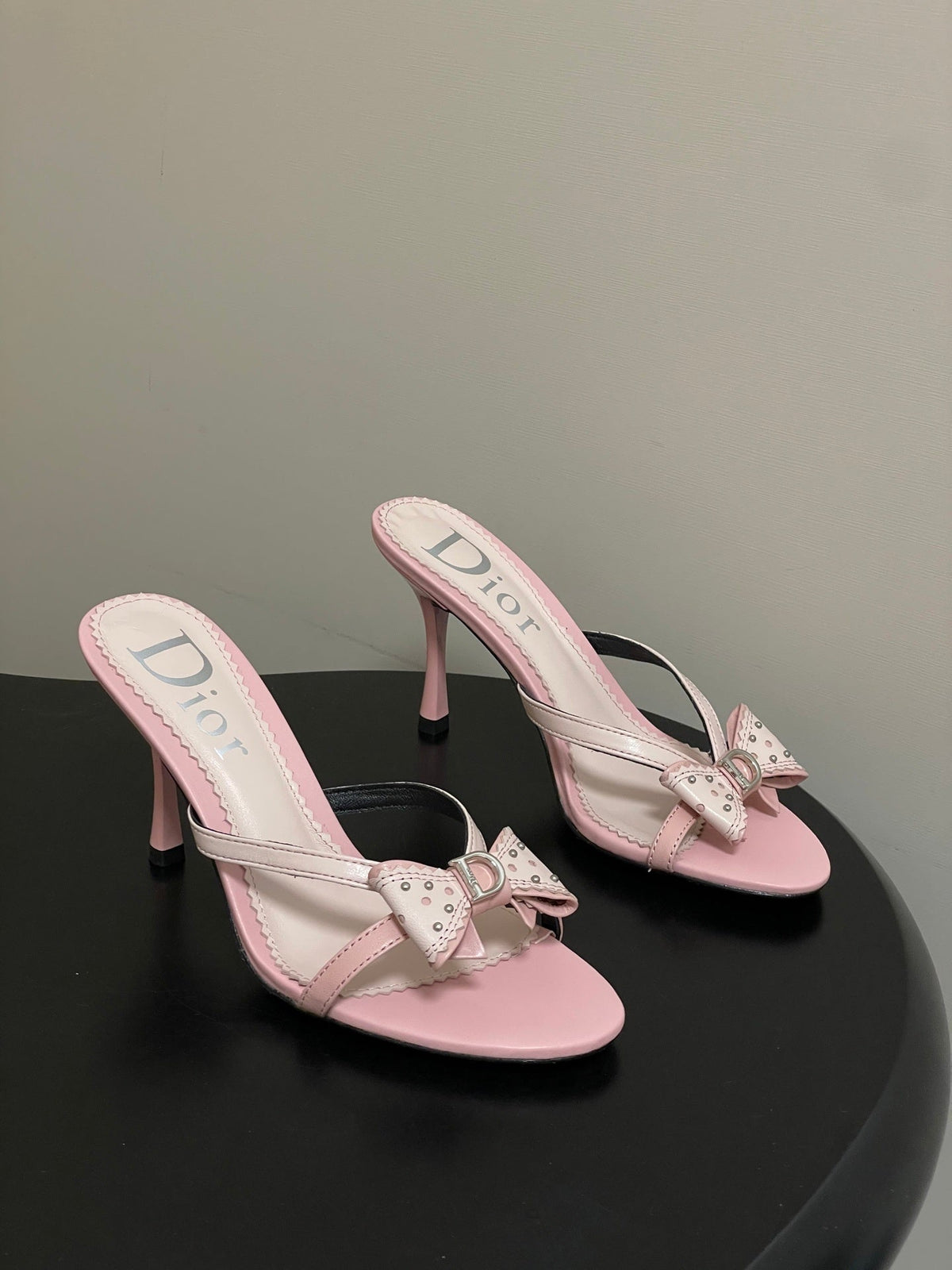 BLUSH PINK BOW DETAIL STRAP STILETTO SANDALS