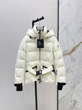 BELTED HOODED QUILTED PUFFER JACKET