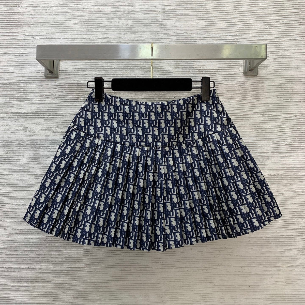 BLUE MONOGRAM PLEATED MINI SKIRT