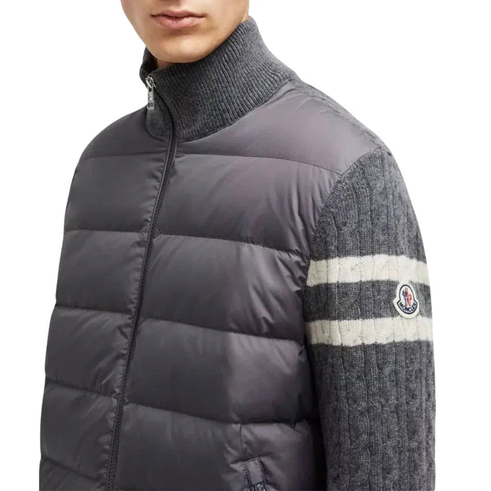 QUILTED KNIT SLEEVE JACKET