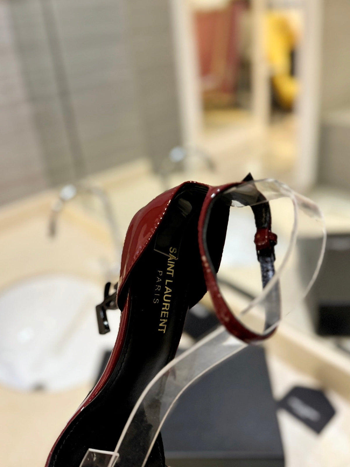 BURGUNDY STRAPPY HIGH HEEL SANDALS