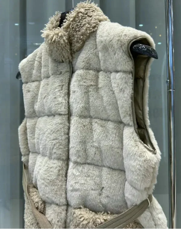 SHERPA BELTED QUILTED VEST