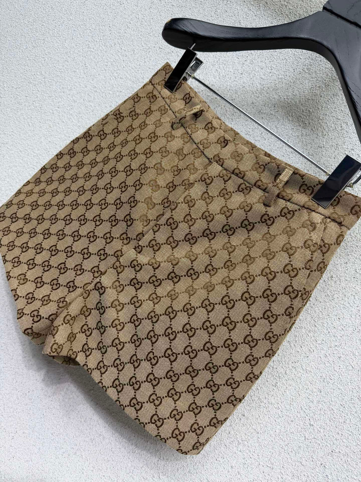 BROWN MONOGRAM PRINT SHORTS