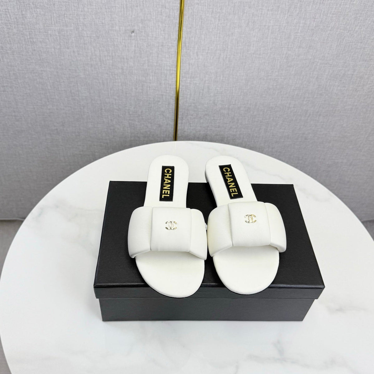 WHITE CASUAL SLIDE SANDALS