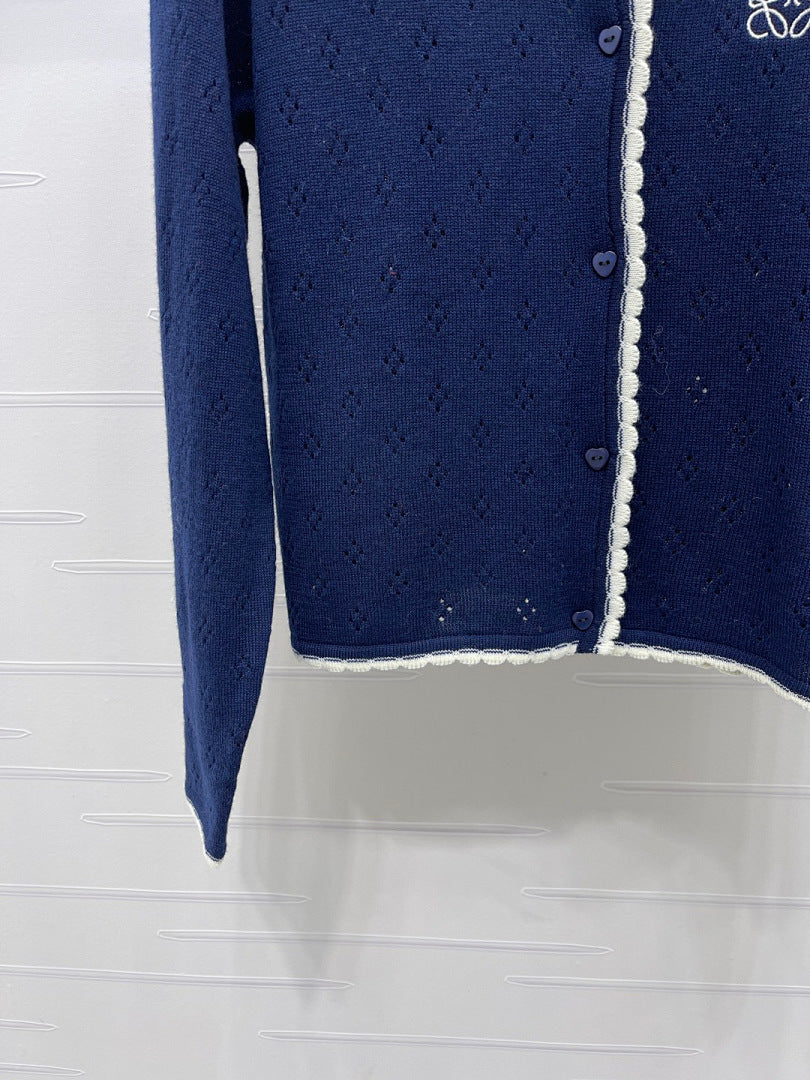 CONTRAST TRIM KNIT CARDIGAN