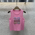 RAINBOW ANAGRAM EMBELLISHED KNIT TANK TOP