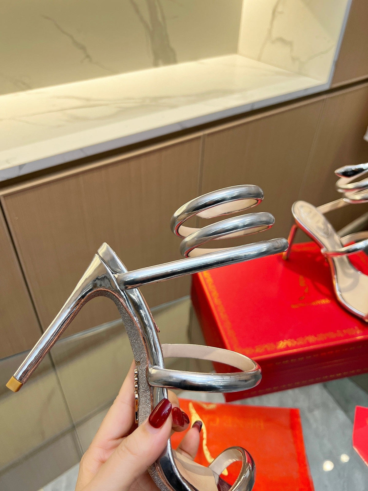 CHROME SPIRAL HEELS