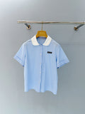 SCALLOPED COLLAR BUTTON SHIRT
