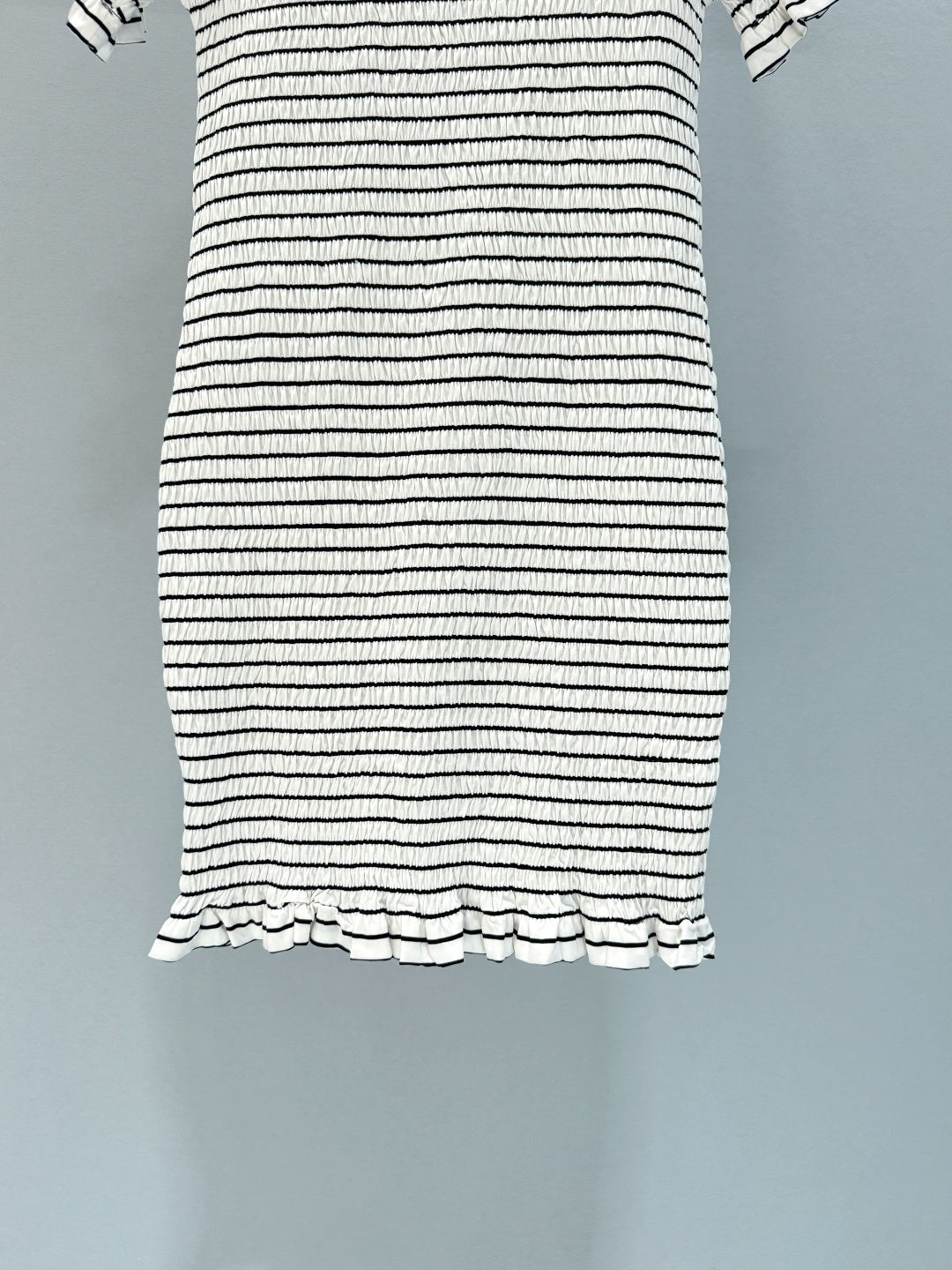 STRIPED RIBBED MINI DRESS